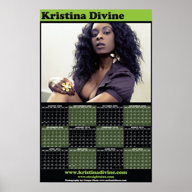 Kristina Divine Pinup Calendar Poster (Front)