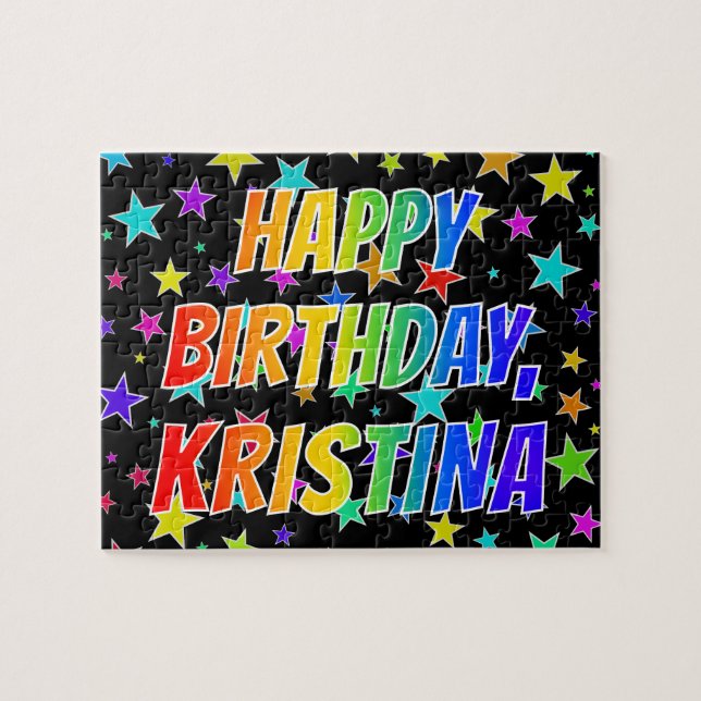 "KRISTINA" First Name, Fun "HAPPY BIRTHDAY" Jigsaw Puzzle (Horizontal)