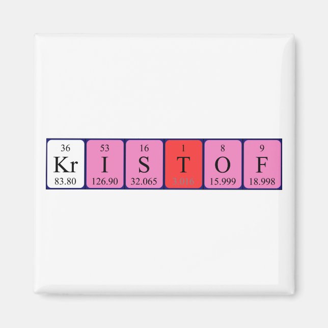 Kristof periodic table name magnet (Front)