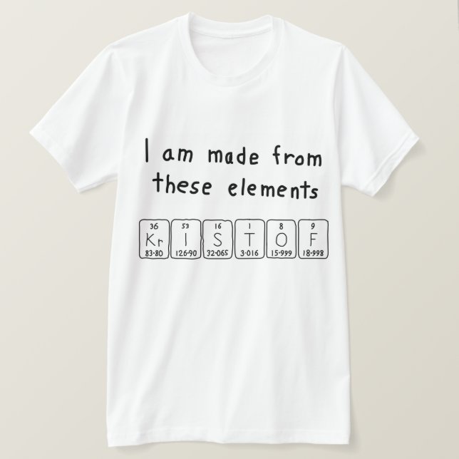 Kristof periodic table name shirt (Design Front)