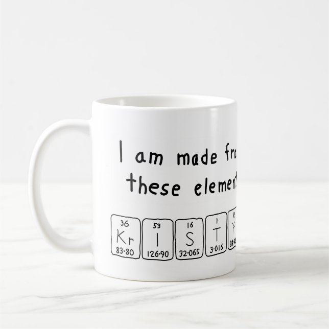 Kristy periodic table name mug (Left)