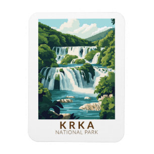 Krka National Park Croatia Illustration Travel Art Magnet
