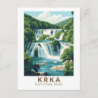 Krka National Park Croatia Illustration Travel Art