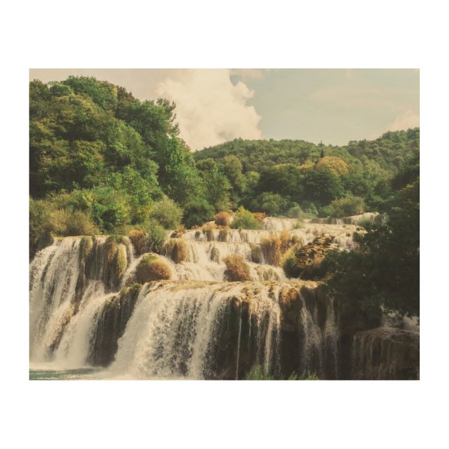Krka National Park - waterfall Skradinski buk Wood Wall Art (Front)