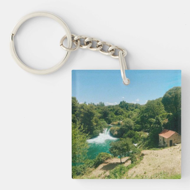 Krka Waterfalls -Krka National Park - Croatia Keychain (Front)