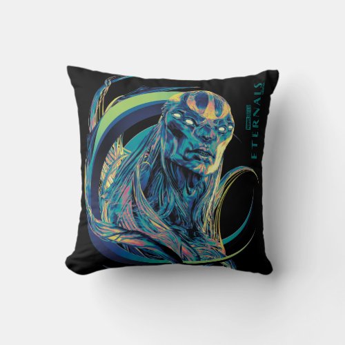 Kro Stylized Crescent Graphic Throw Pillow