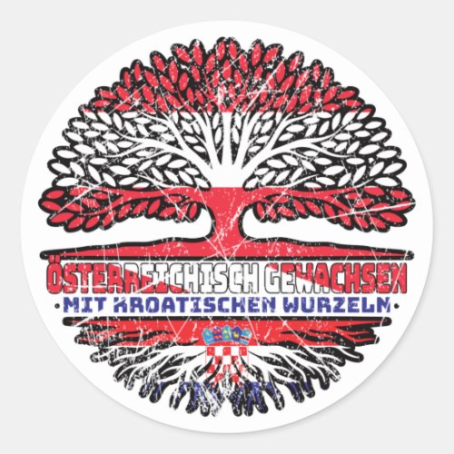 Kroatien Kroatisch sterreichisch sterreich Baum Classic Round Sticker