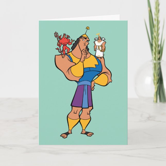 Kronk With Angel and Devil on Shoulders Card (Front)