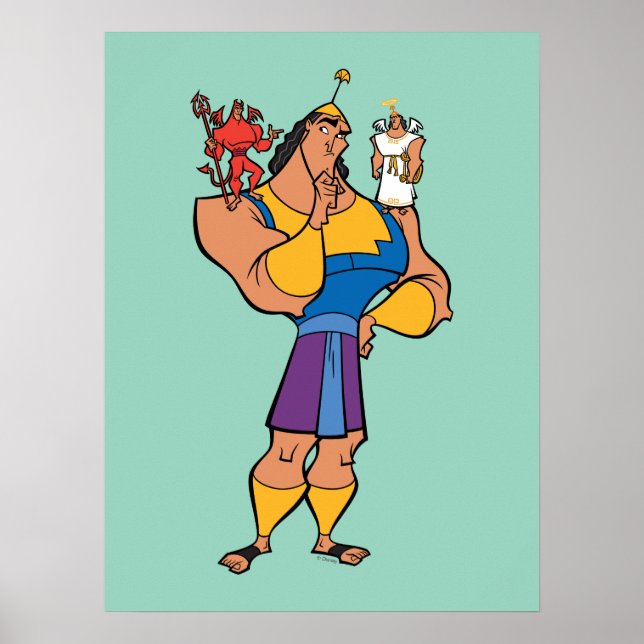 Kronk With Angel and Devil on Shoulders Poster (Front)