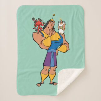 Kronk With Angel and Devil on Shoulders Sherpa Blanket