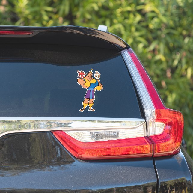 Kronk With Angel and Devil on Shoulders Sticker (Car Side)