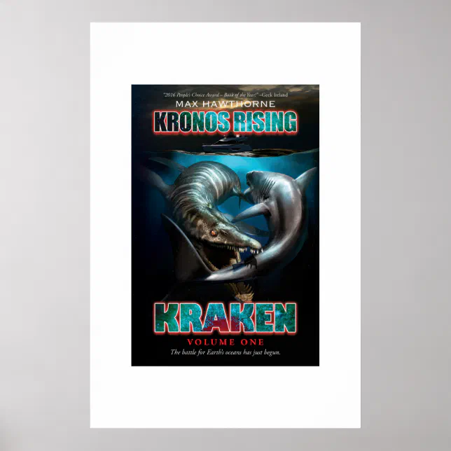 Kronos Rising: Kraken vol. 1 Pliosaur VS Megalodon Poster | Zazzle