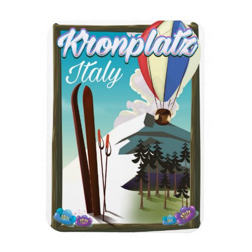 Kronplatz Italy ski travel poster Magnet