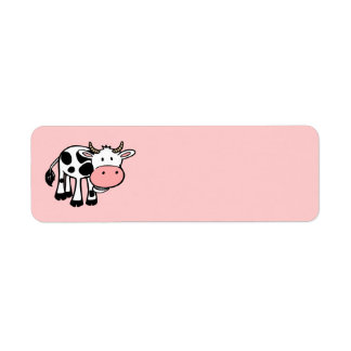 KROWA CUTE BABY COW FARM ANIMALS CARTOON HAPPY LIG LABEL