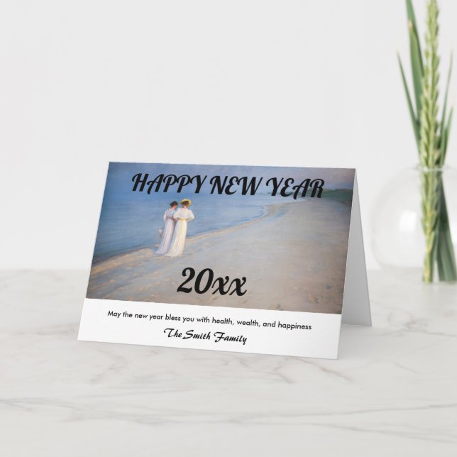 Kroyer - Happy New Year and Skagen Beach Holiday Card (Front)