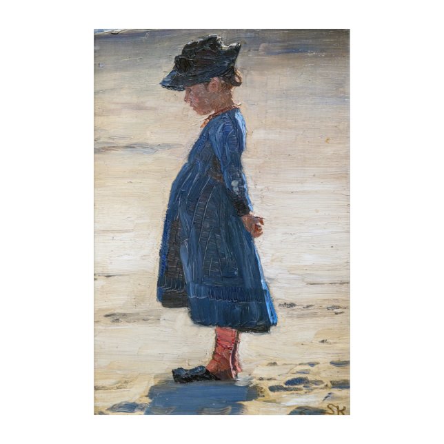 Kroyer - Little Girl standing on Skagen Beach Acrylic Print (Front)