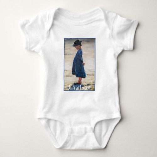 Kroyer _ Little Girl standing on Skagen Beach Baby Bodysuit