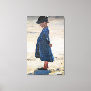 Kroyer - Little Girl standing on Skagen Beach Canvas Print