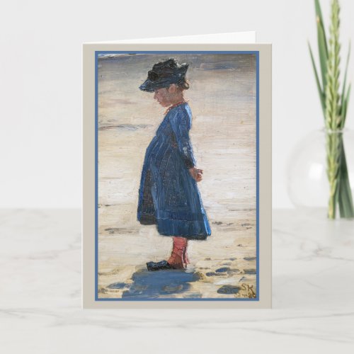 Kroyer _ Little Girl standing on Skagen Beach Card