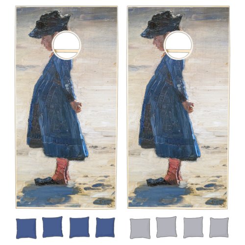 Kroyer _ Little Girl standing on Skagen Beach Cornhole Set