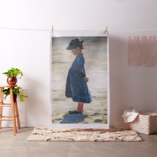 Kroyer _ Little Girl standing on Skagen Beach Fabric