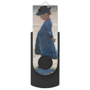 Kroyer - Little Girl standing on Skagen Beach Flash Drive