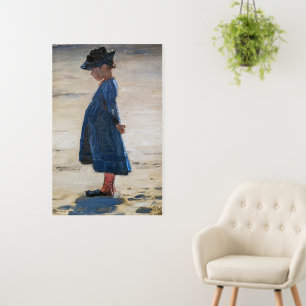 Kroyer - Little Girl standing on Skagen Beach Foam Board