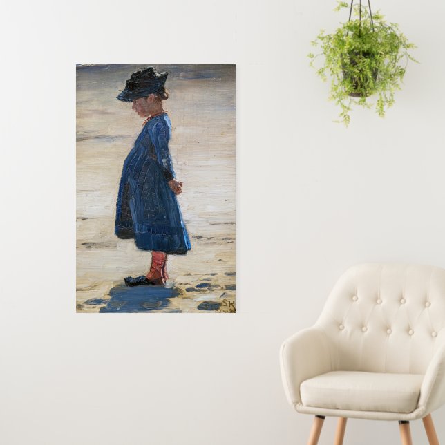 Kroyer - Little Girl standing on Skagen Beach Foam Board (In Situ (Wall))