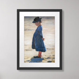 Kroyer - Little Girl standing on Skagen Beach Framed Art