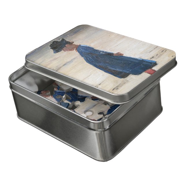 Kroyer - Little Girl standing on Skagen Beach Jigsaw Puzzle (Lid Open)