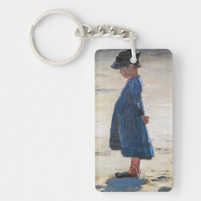 Kroyer - Little Girl standing on Skagen Beach Keychain (Front)