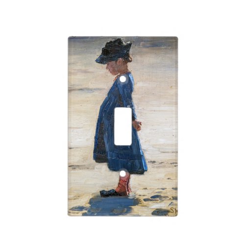 Kroyer _ Little Girl standing on Skagen Beach Light Switch Cover