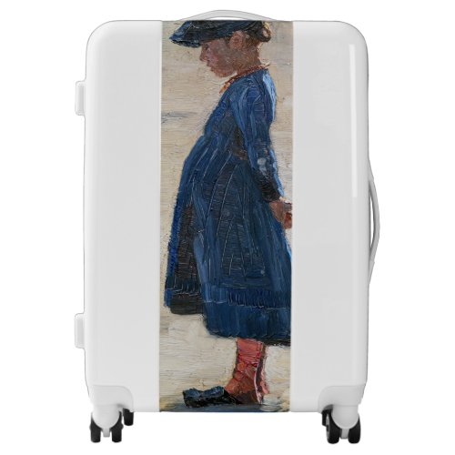 Kroyer _ Little Girl standing on Skagen Beach Luggage