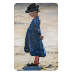 Kroyer - Little Girl standing on Skagen Beach Magnet