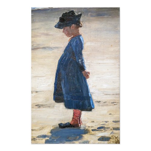 Kroyer _ Little Girl standing on Skagen Beach Photo Print