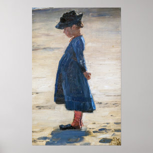 Kroyer - Little Girl standing on Skagen Beach Poster