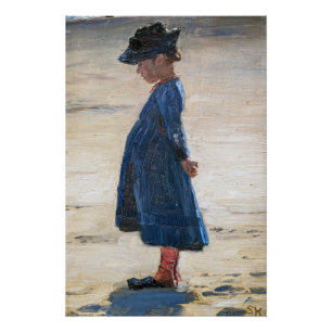 Kroyer - Little Girl standing on Skagen Beach Poster