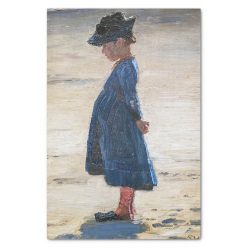 Kroyer _ Little Girl standing on Skagen Beach Tissue Paper