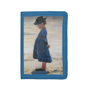Kroyer - Little Girl standing on Skagen Beach Tri-fold Wallet