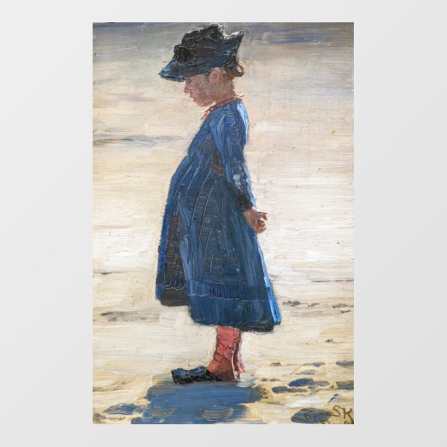 Kroyer - Little Girl standing on Skagen Beach Wall Decal (Front)