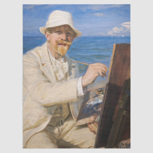 Kroyer - Self-Portrait at Skagen Beach Tissue Paper