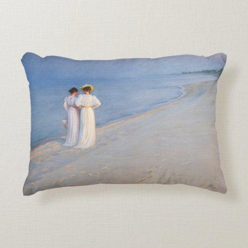 Kroyer _ Summer Evening on Skagen Beach Accent Pillow