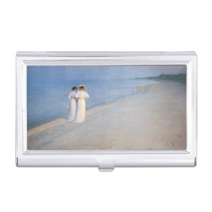 Kroyer - Summer Evening on Skagen Beach Business Card Case