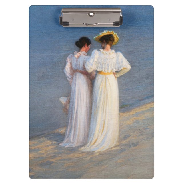 Kroyer - Summer Evening on Skagen Beach Closeup Clipboard (Front)