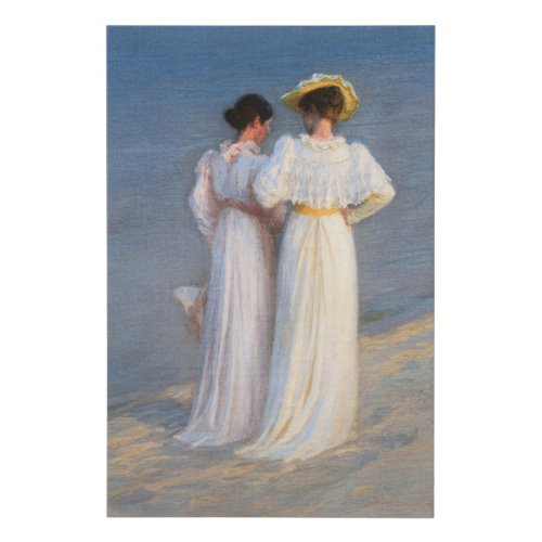 Kroyer _ Summer Evening on Skagen Beach Closeup Faux Canvas Print