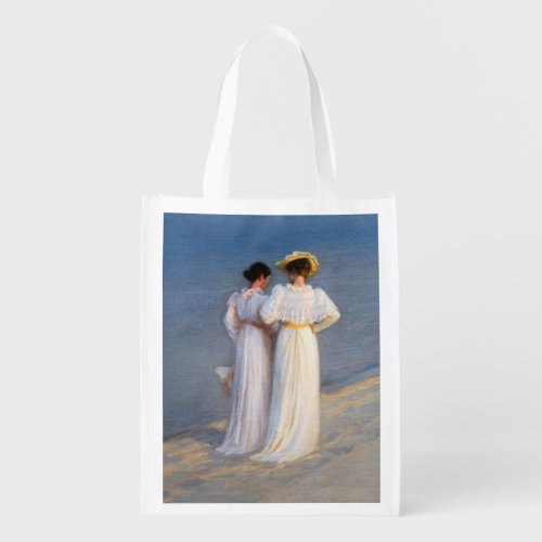 Kroyer _ Summer Evening on Skagen Beach Closeup Grocery Bag