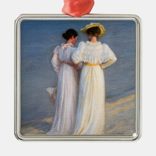 Kroyer _ Summer Evening on Skagen Beach Closeup Metal Ornament