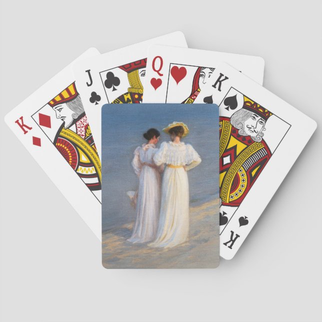 Kroyer - Summer Evening on Skagen Beach Closeup Poker Cards (Back)