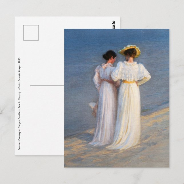 Kroyer - Summer Evening on Skagen Beach Closeup Postcard (Front/Back)