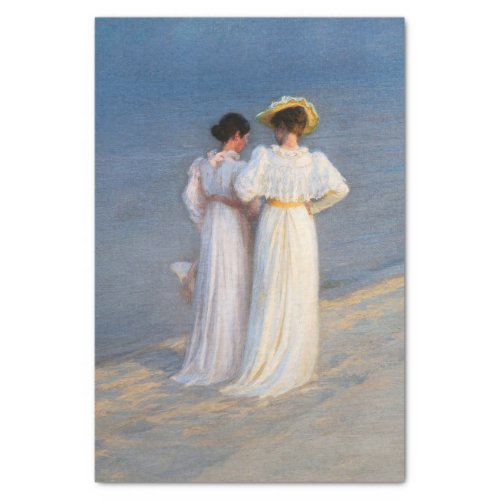 Kroyer _ Summer Evening on Skagen Beach Closeup Tissue Paper